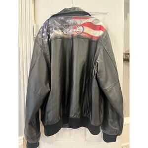 Bradford Exchange Biker Motorcycle Bomber Jacket Men XXL Grunge Streetwear Flaw